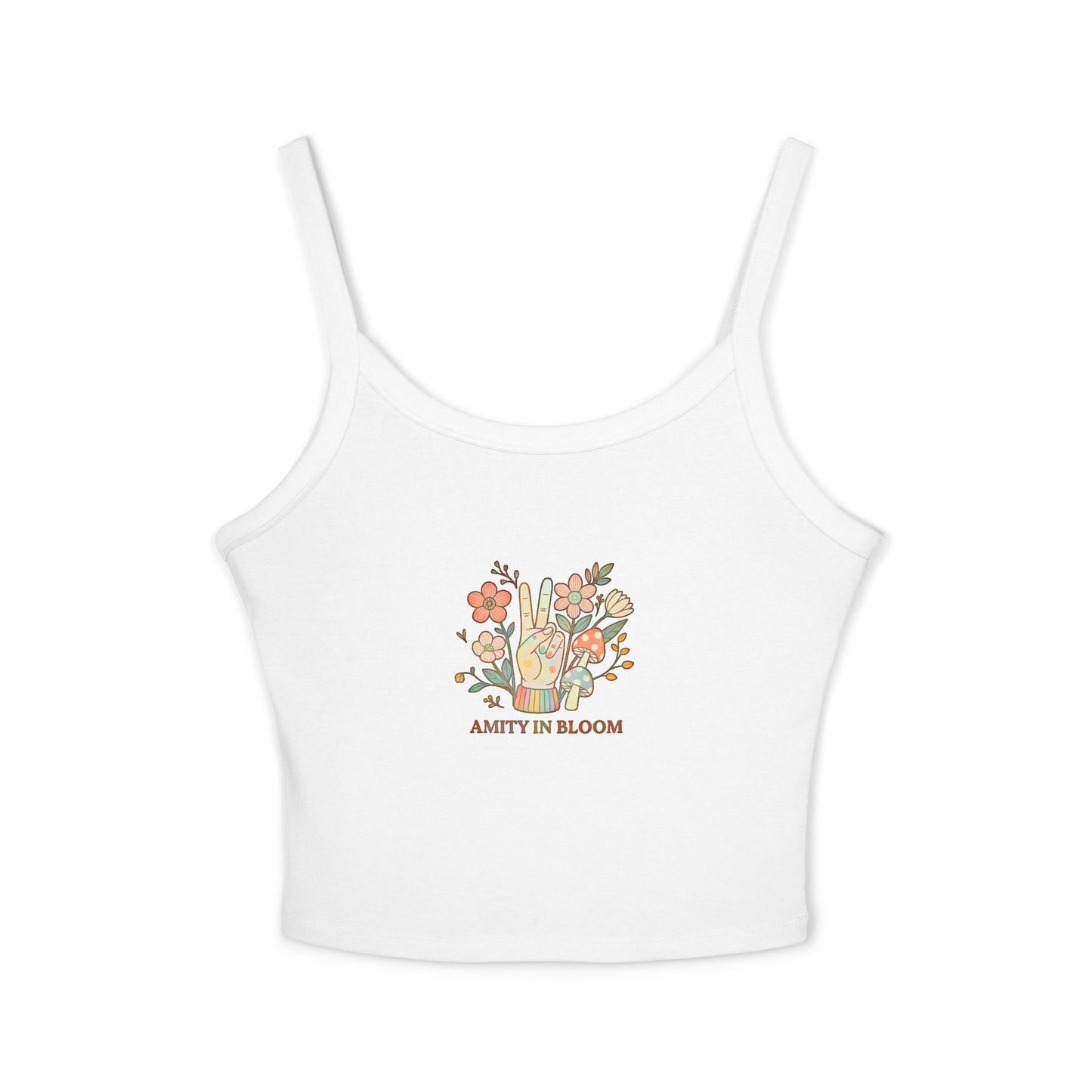 Peace Out Rainbow Logo Spaghetti Strap Tank Top | Amity in Bloom Original