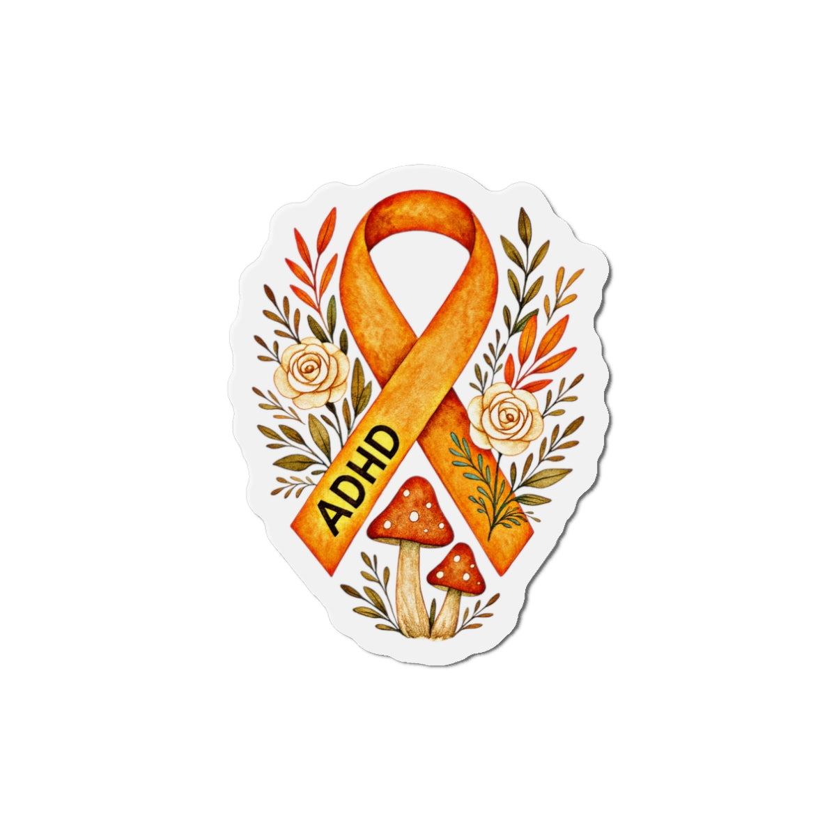 🧡 ADHD Awareness Ribbon Magnet | Amity in Bloom Original