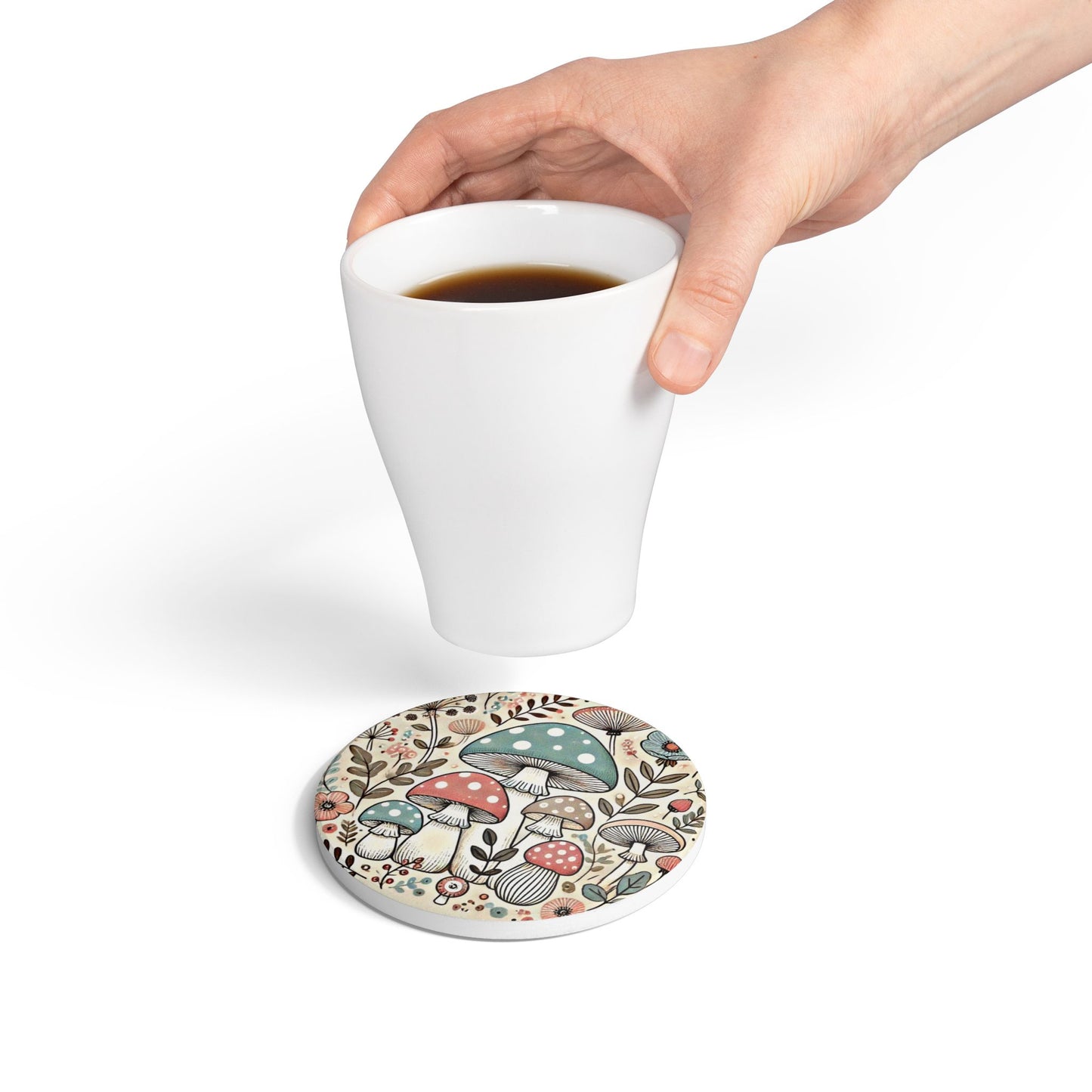 Towering Toadstools Ceramic Coaster Set | Amity in Bloom Original Design