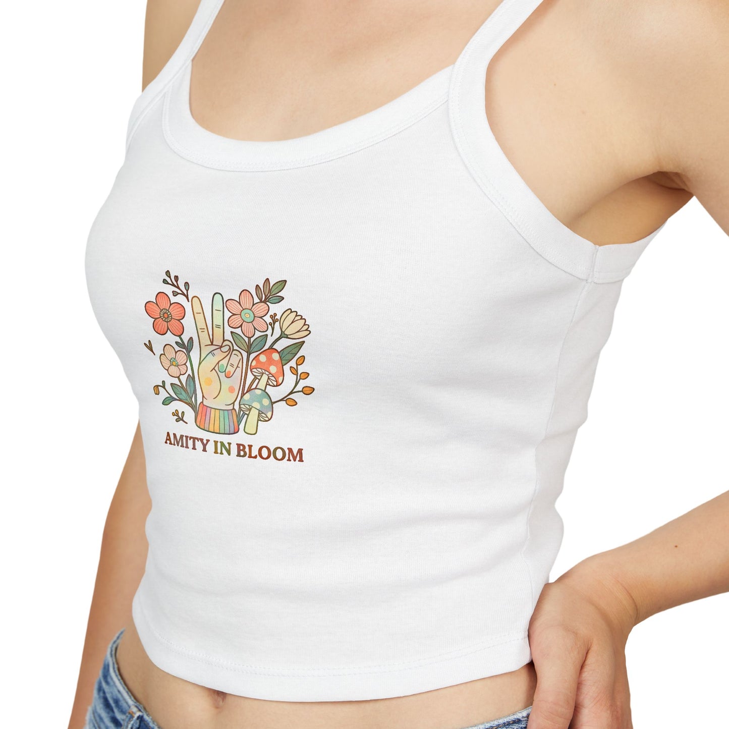 Peace Out Rainbow Logo Spaghetti Strap Tank Top | Amity in Bloom Original