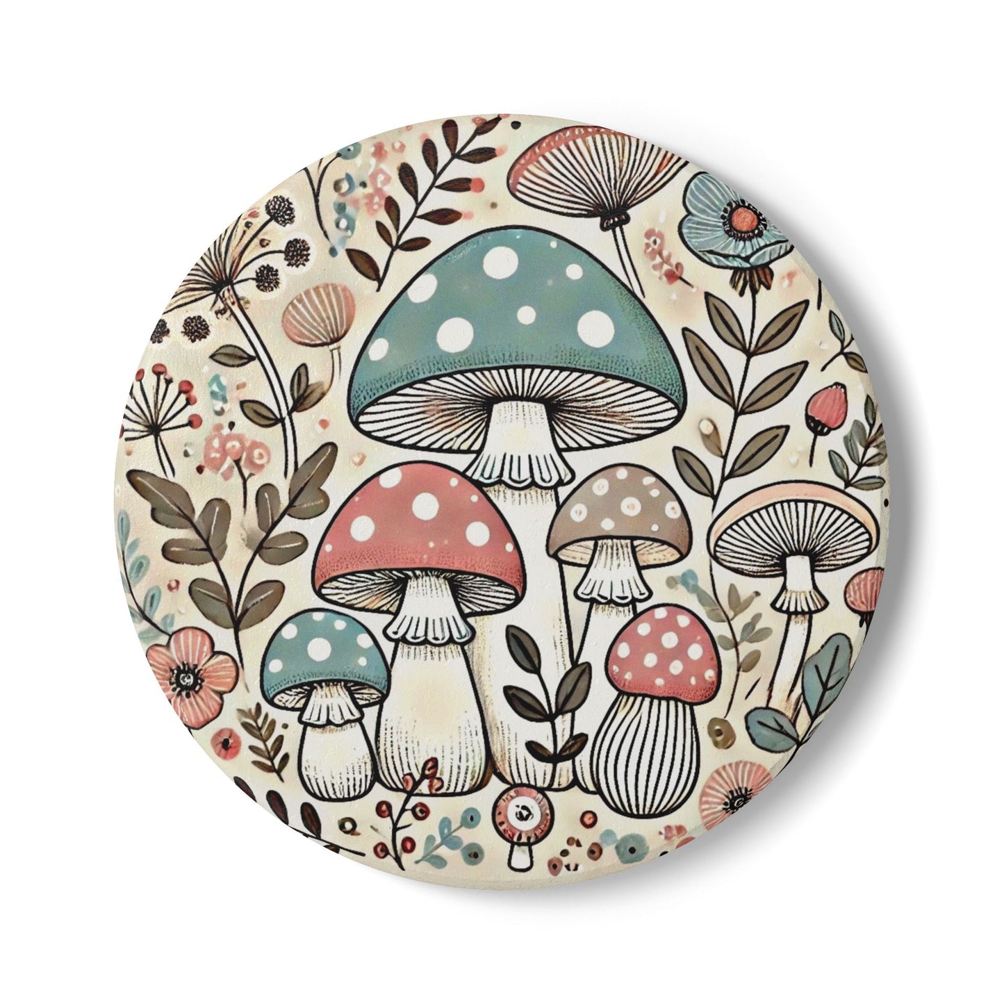 Towering Toadstools Ceramic Coaster Set | Amity in Bloom Original Design