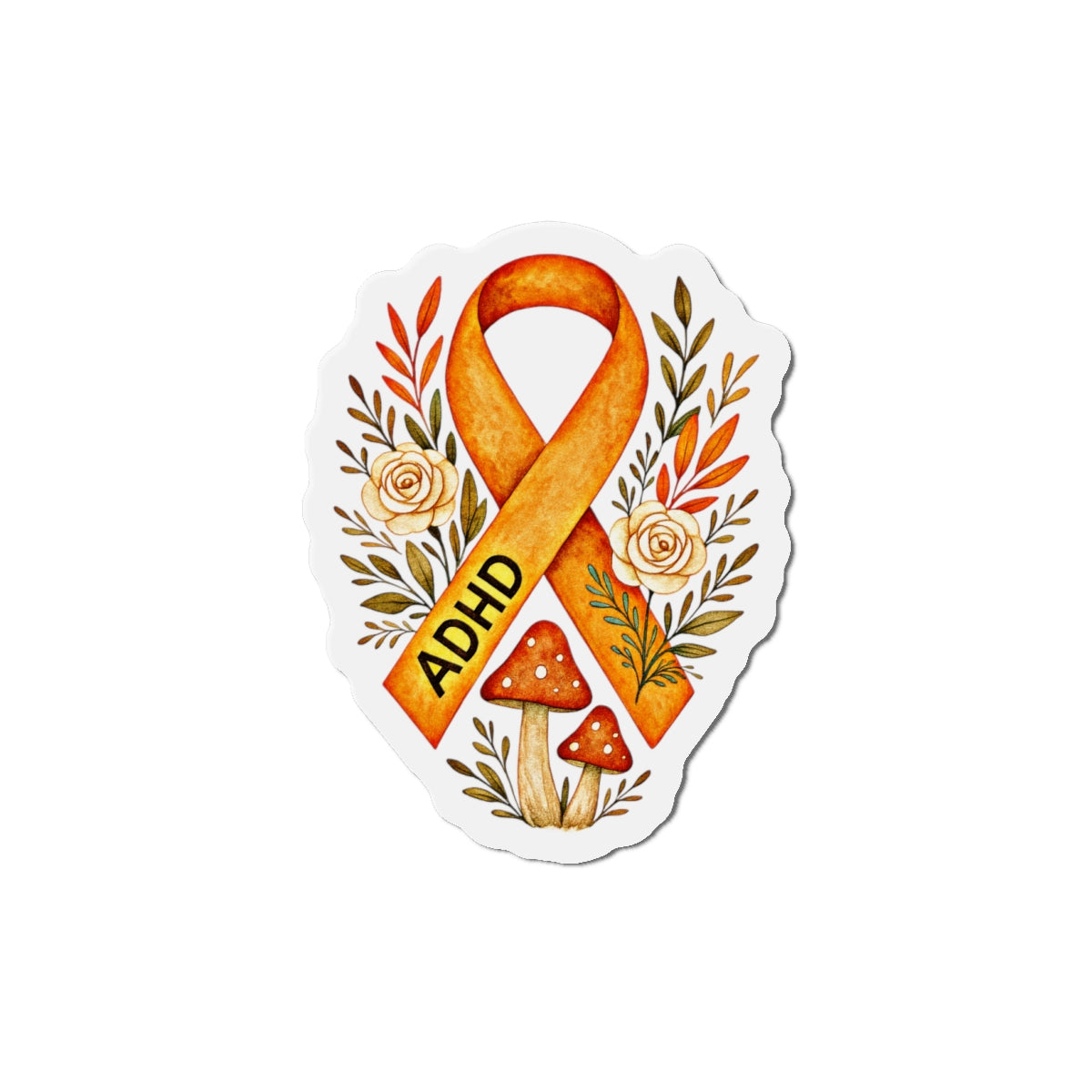 🧡 ADHD Awareness Ribbon Magnet | Amity in Bloom Original