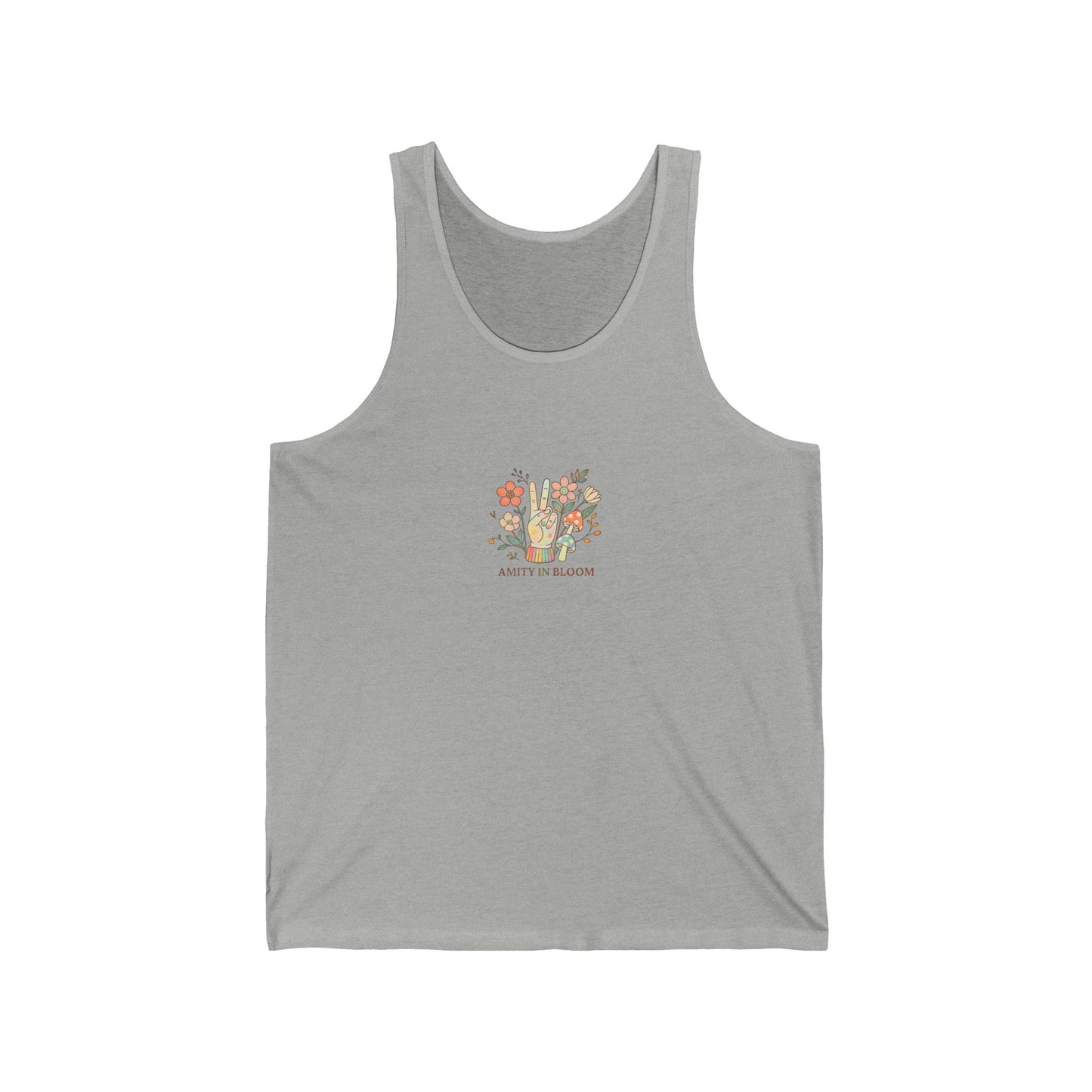 Peace Out Rainbow Logo Unisex Jersey Tank Top | Amity in Bloom Original