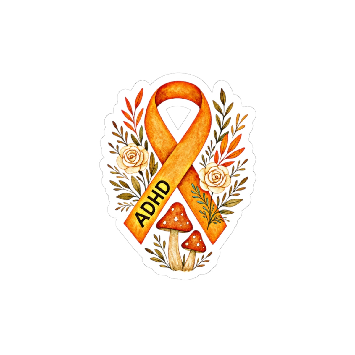 🧡 ADHD Awareness Ribbon Sticker Awareness Sticker | Amity in Bloom Original