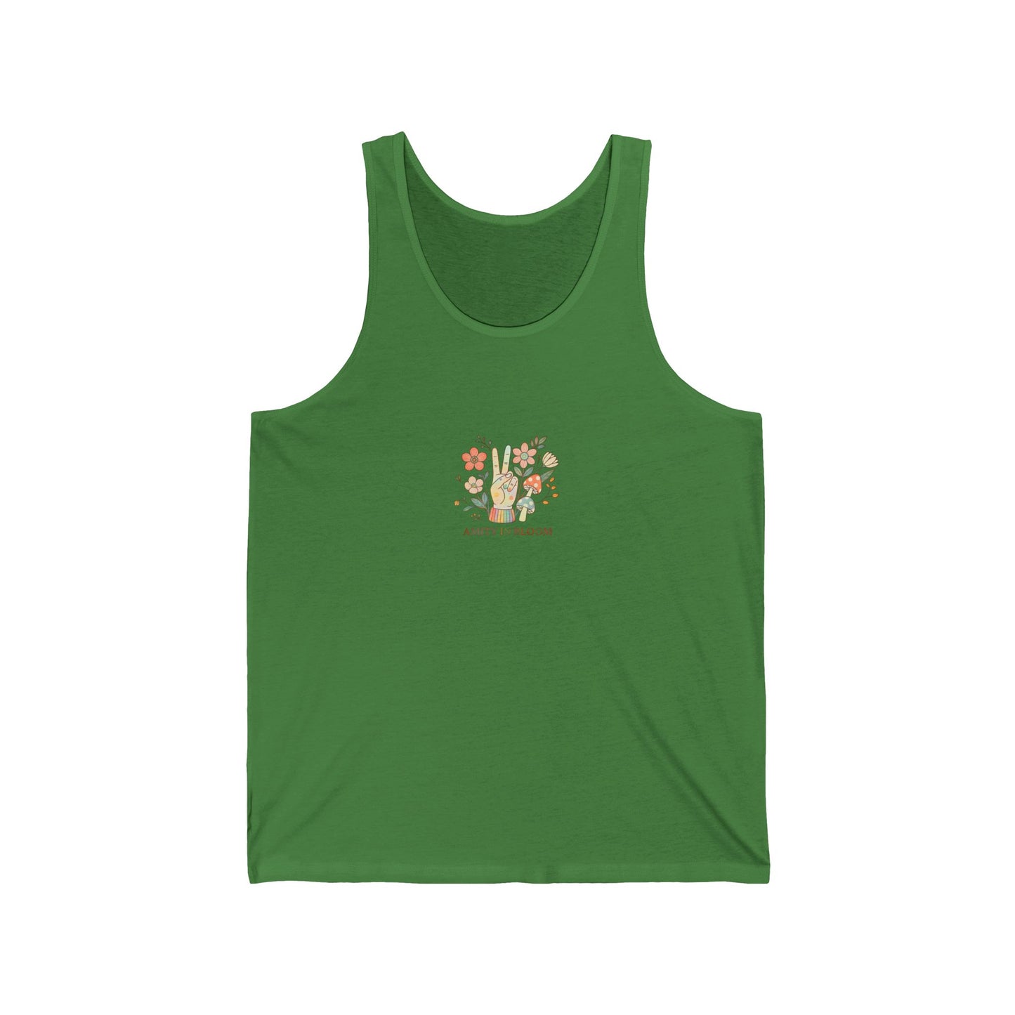 Peace Out Rainbow Logo Unisex Jersey Tank Top | Amity in Bloom Original