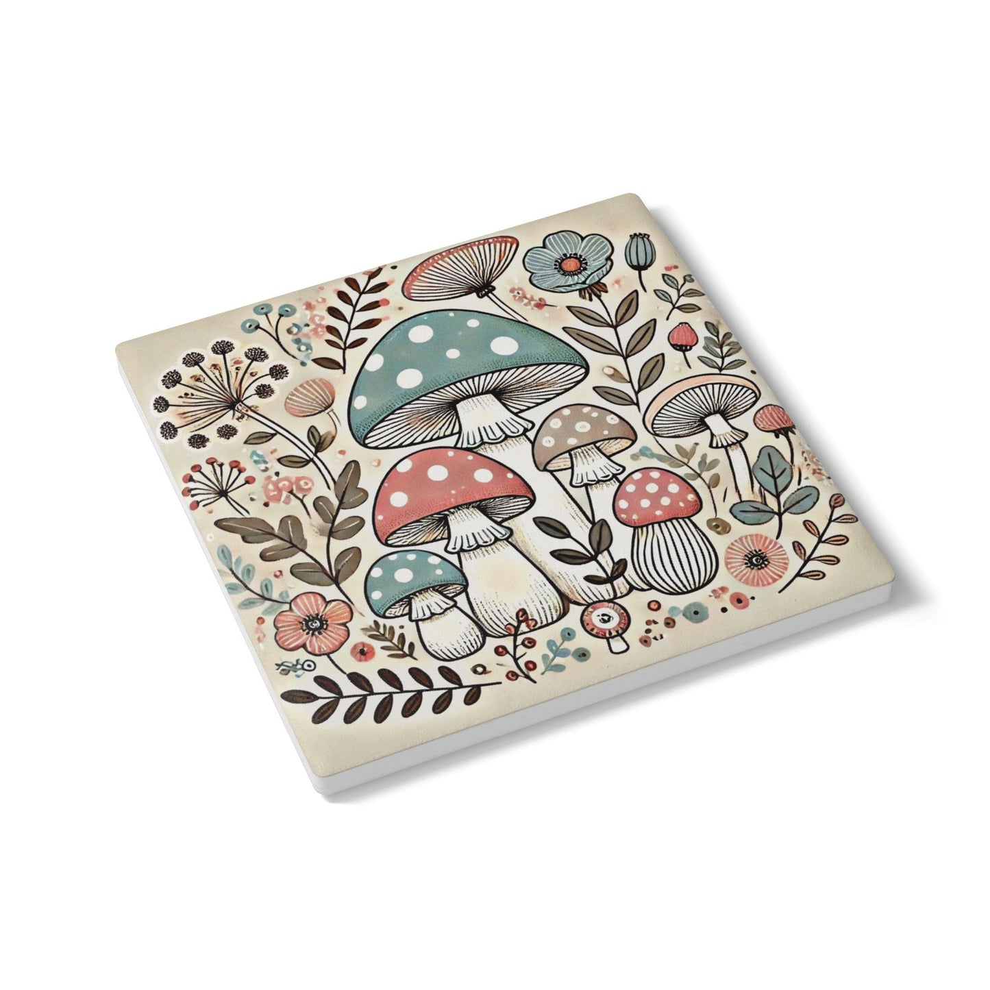 Towering Toadstools Ceramic Coaster Set | Amity in Bloom Original Design