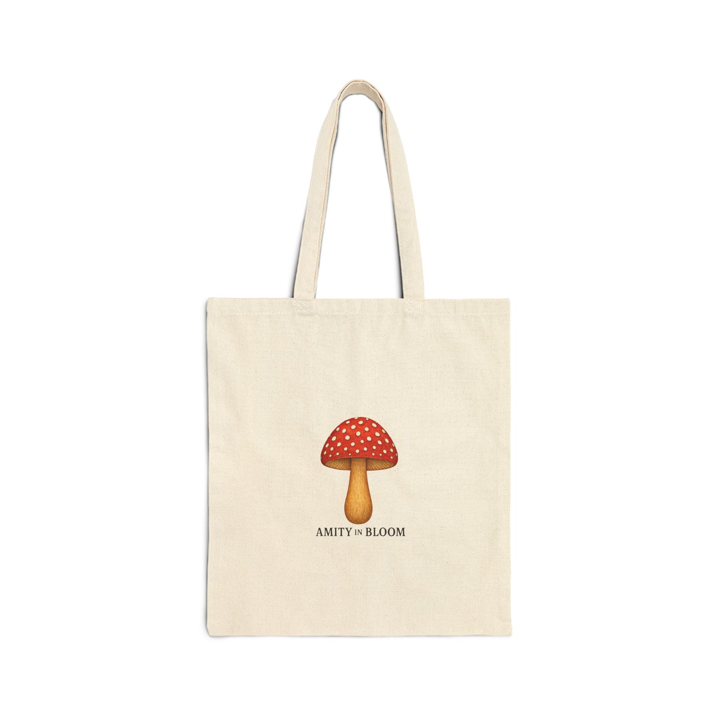 Folkcap Mushroom Canvas Tote Bag | Amity in Bloom Original Design