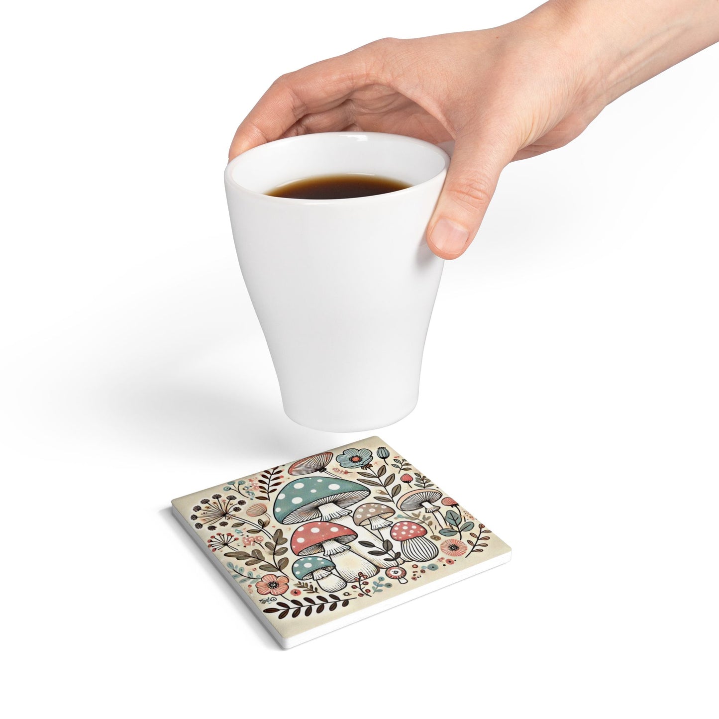 Towering Toadstools Ceramic Coaster Set | Amity in Bloom Original Design