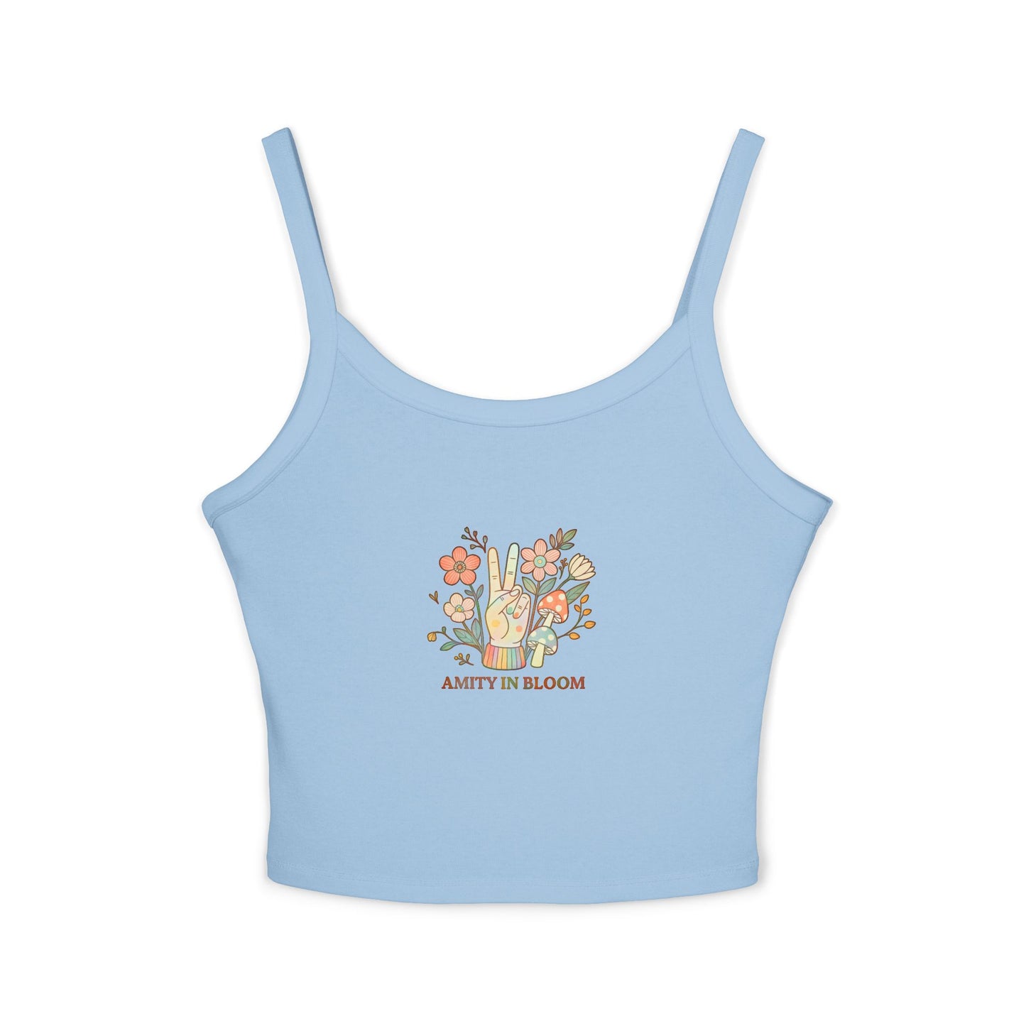 Peace Out Rainbow Logo Spaghetti Strap Tank Top | Amity in Bloom Original