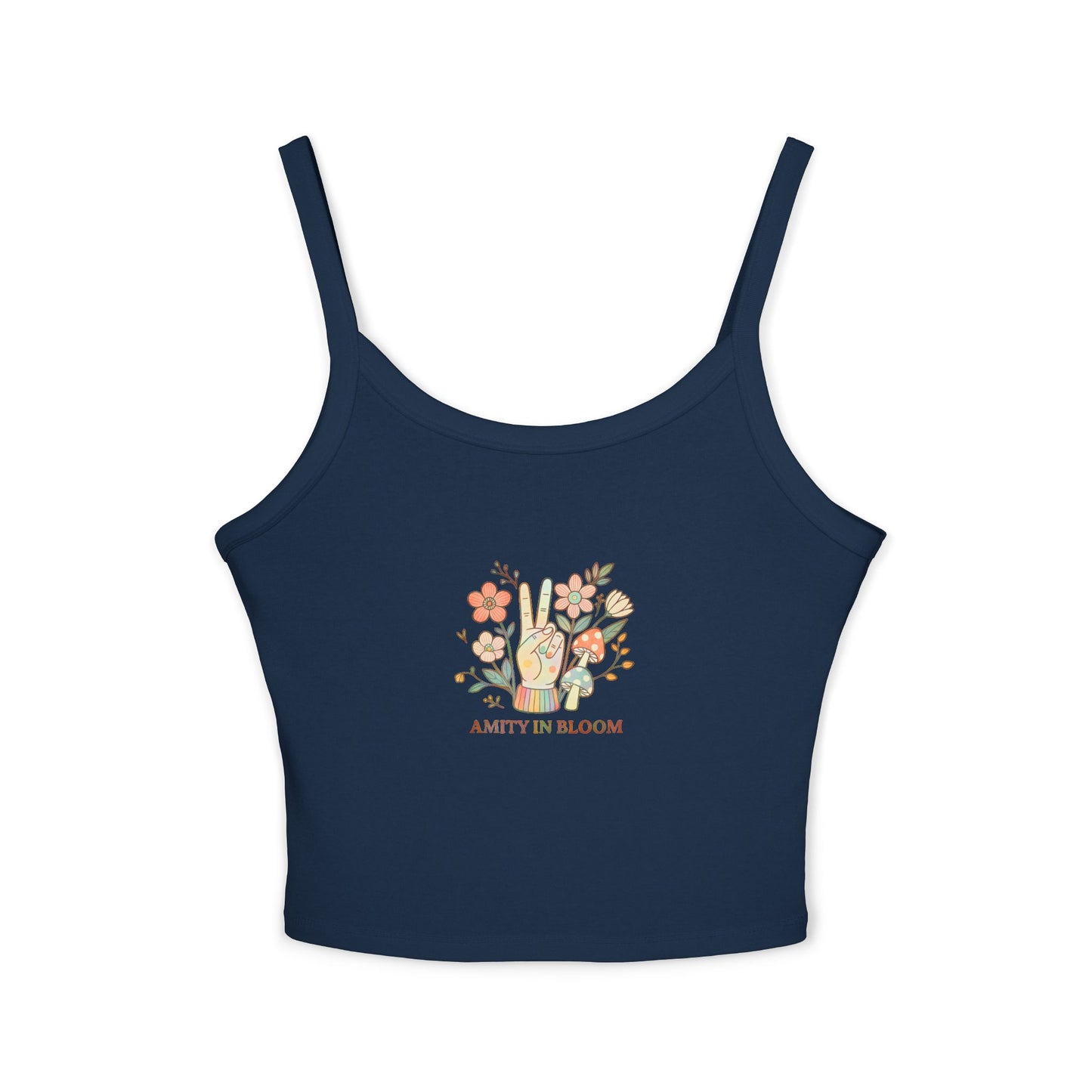 Peace Out Rainbow Logo Spaghetti Strap Tank Top | Amity in Bloom Original