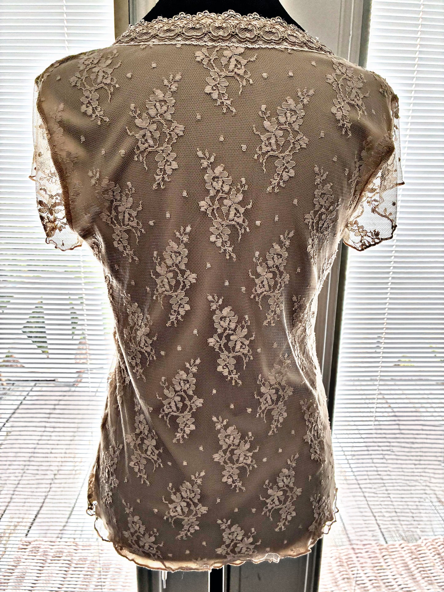 Vintage Lace Tie-Front Top