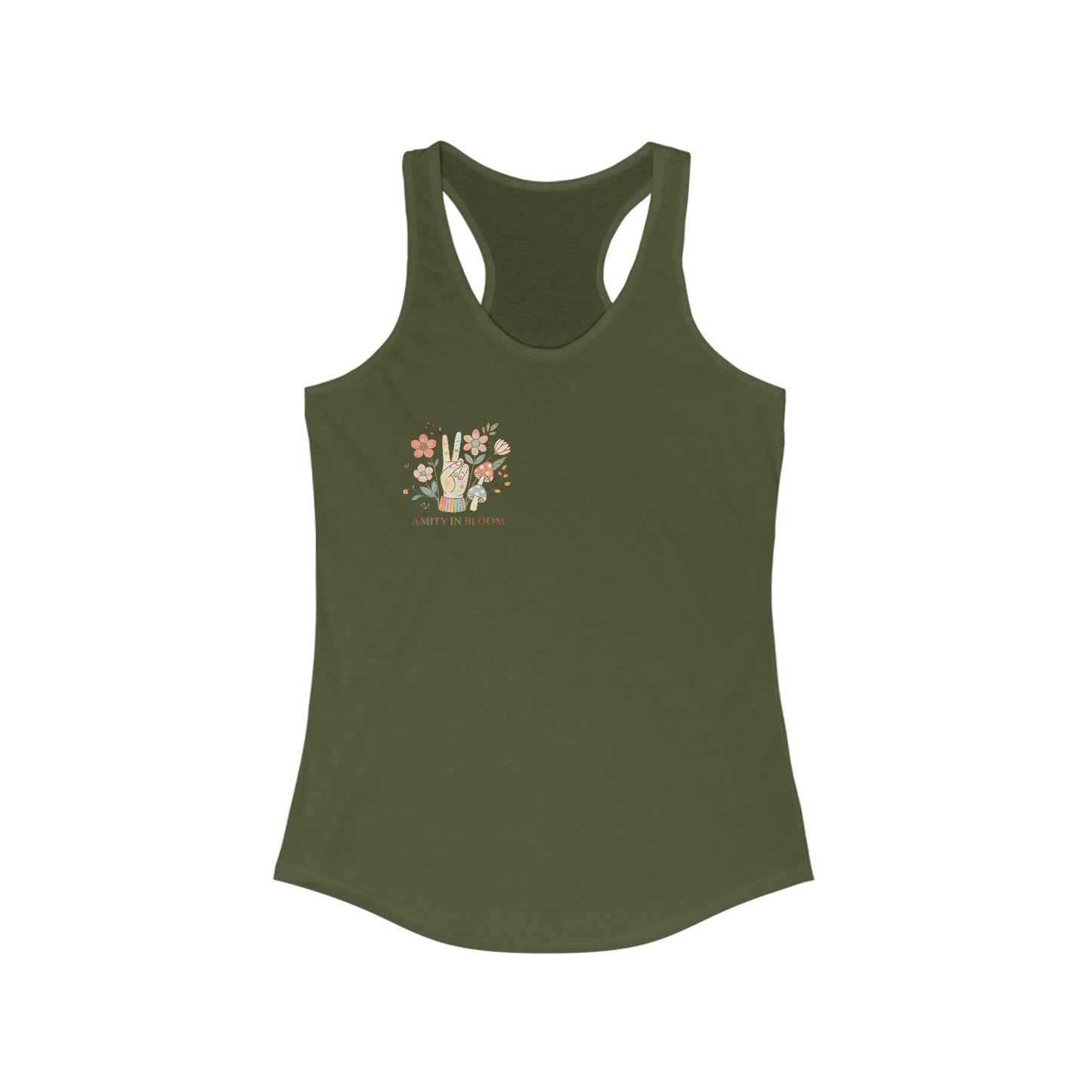 Peace Out Rainbow Logo Racerback Tank | Amity in Bloom Original