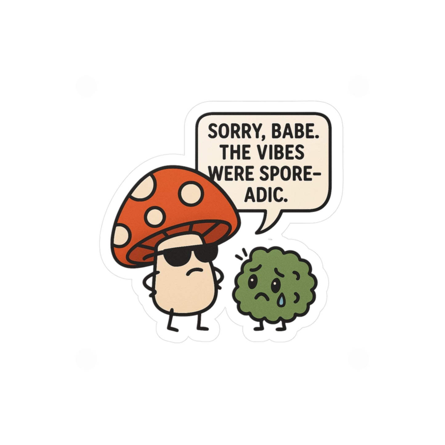 Spore-Adic Vibes Mush Sticker | Amity in Bloom Original Design
