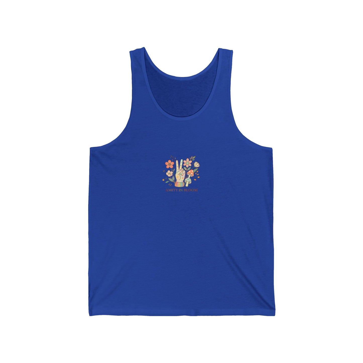Peace Out Rainbow Logo Unisex Jersey Tank Top | Amity in Bloom Original