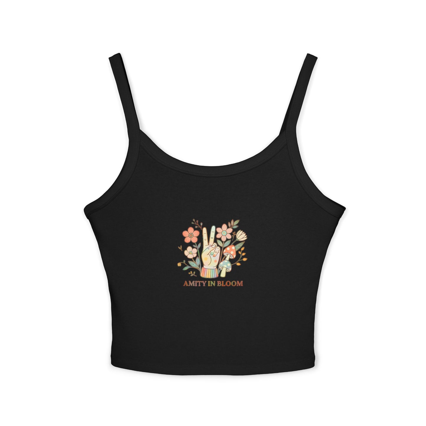 Peace Out Rainbow Logo Spaghetti Strap Tank Top | Amity in Bloom Original
