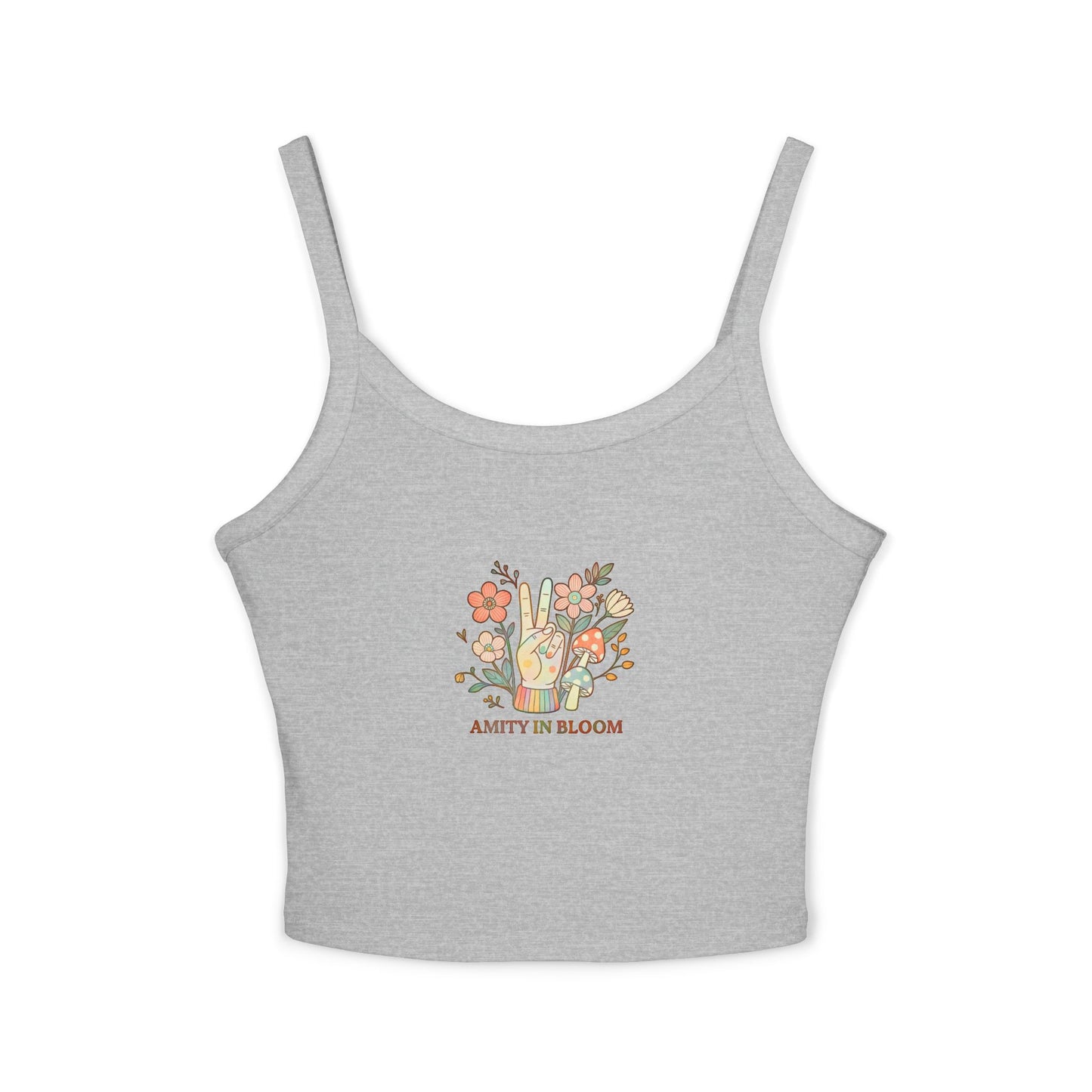 Peace Out Rainbow Logo Spaghetti Strap Tank Top | Amity in Bloom Original