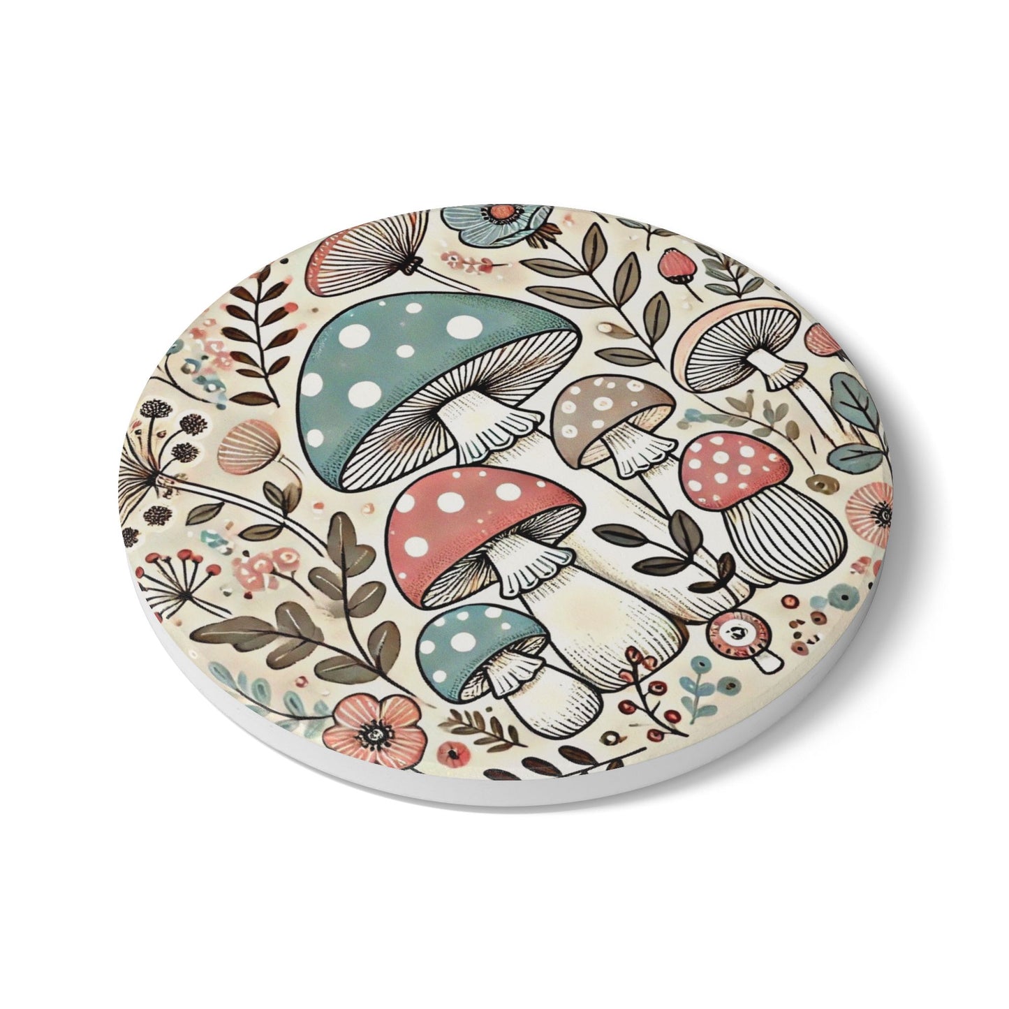 Towering Toadstools Ceramic Coaster Set | Amity in Bloom Original Design