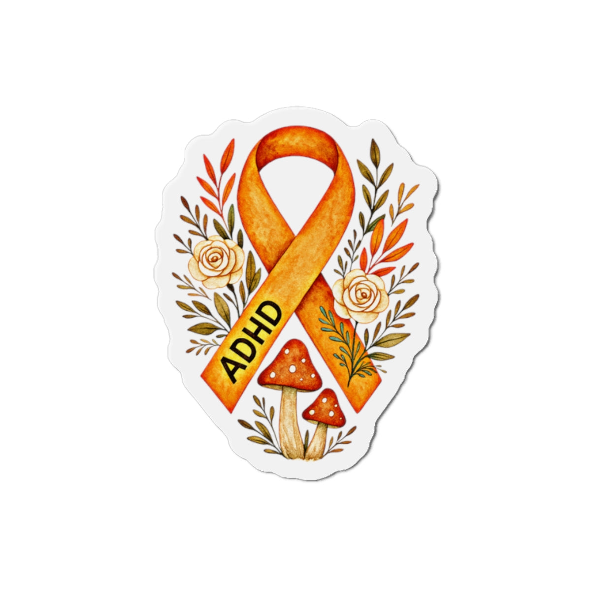 🧡 ADHD Awareness Ribbon Magnet | Amity in Bloom Original