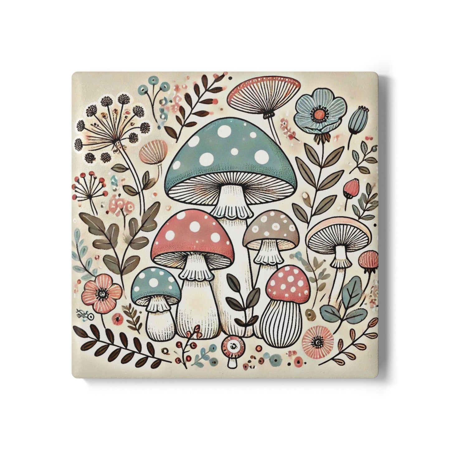Towering Toadstools Ceramic Coaster Set | Amity in Bloom Original Design
