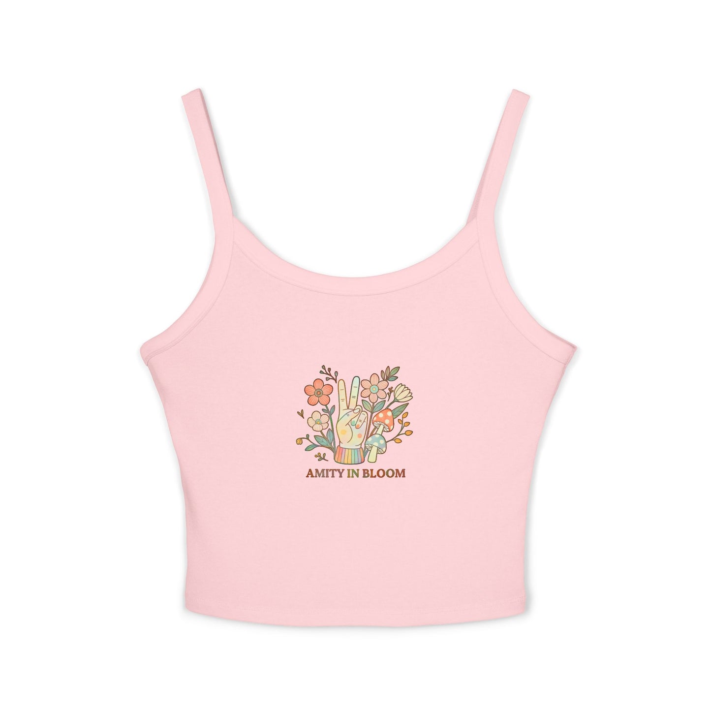 Peace Out Rainbow Logo Spaghetti Strap Tank Top | Amity in Bloom Original