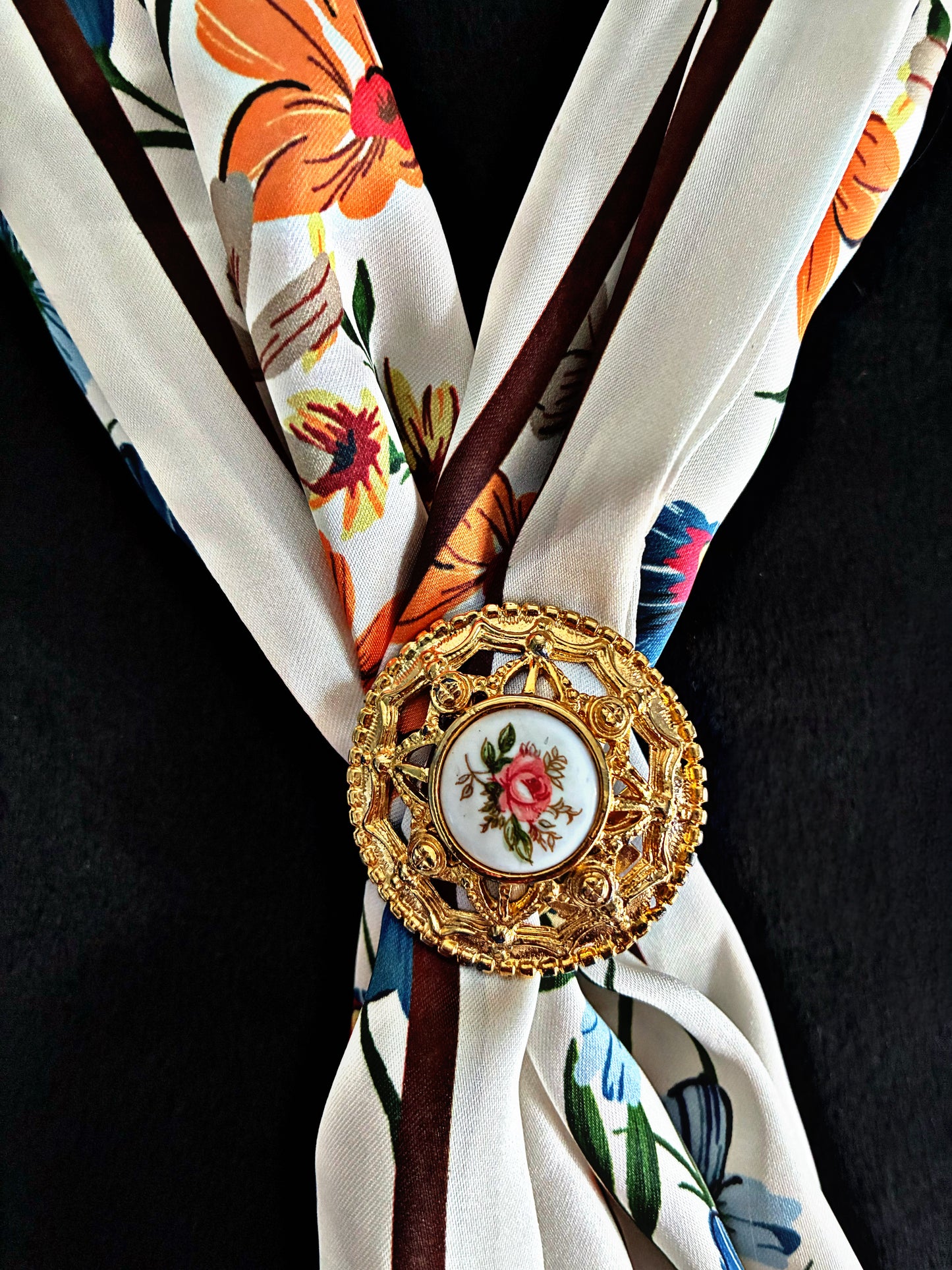 Vintage Rose Revival Scarf Clip
