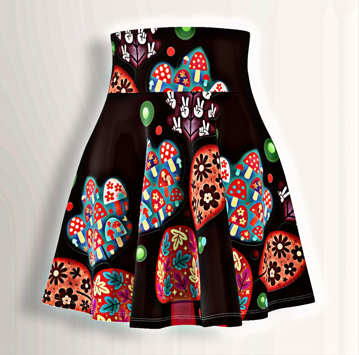 🍂 Autumn Patches Whirl Skirt - Midnight Bat | Amity in Bloom Original