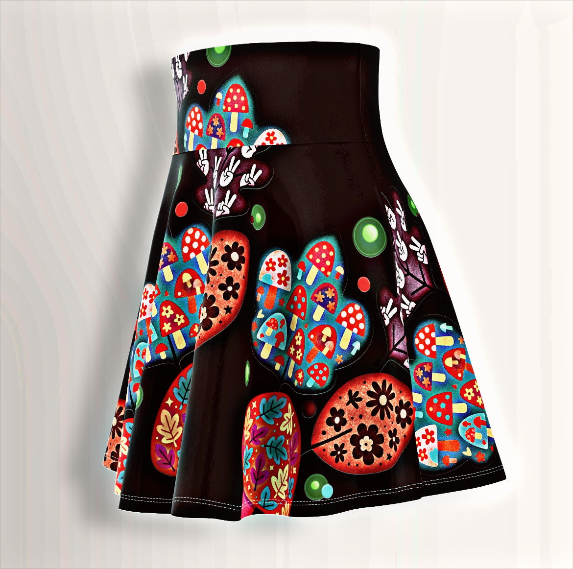 🍂 Autumn Patches Whirl Skirt - Midnight Bat | Amity in Bloom Original
