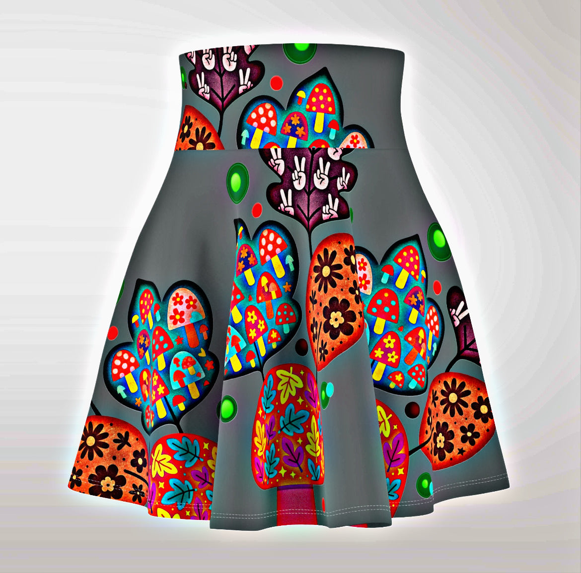 🍂 Autumn Patches Whirl Skirt - Silly Goose Gray | Amity in Bloom Original