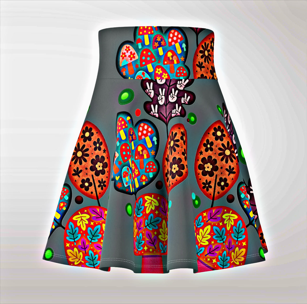🍂 Autumn Patches Whirl Skirt - Silly Goose Gray | Amity in Bloom Original
