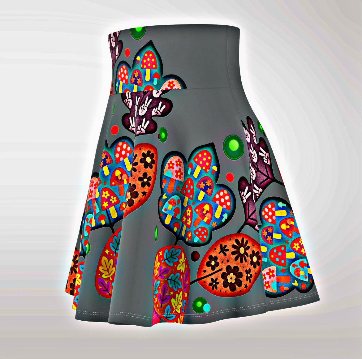 🍂 Autumn Patches Whirl Skirt - Silly Goose Gray | Amity in Bloom Original
