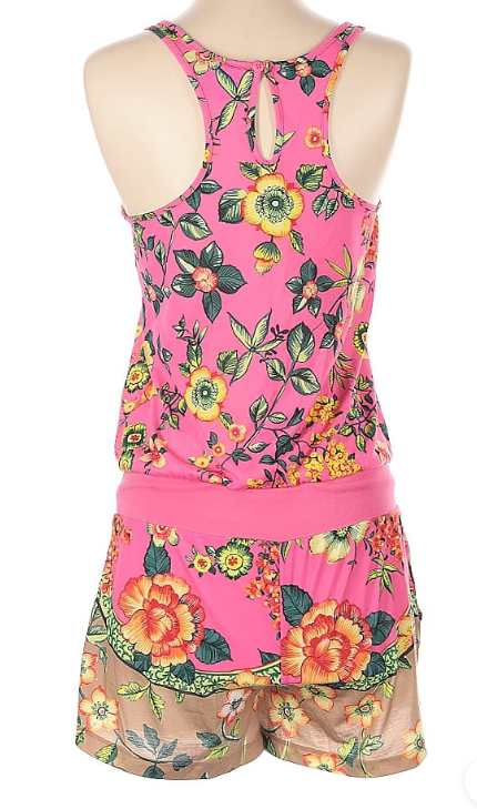 🌺 Adidas Floral Retro Romper – Pink Garden Edition (Size S)
