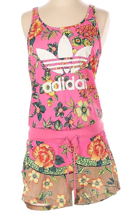 🌺 Adidas Floral Retro Romper – Pink Garden Edition (Size S)