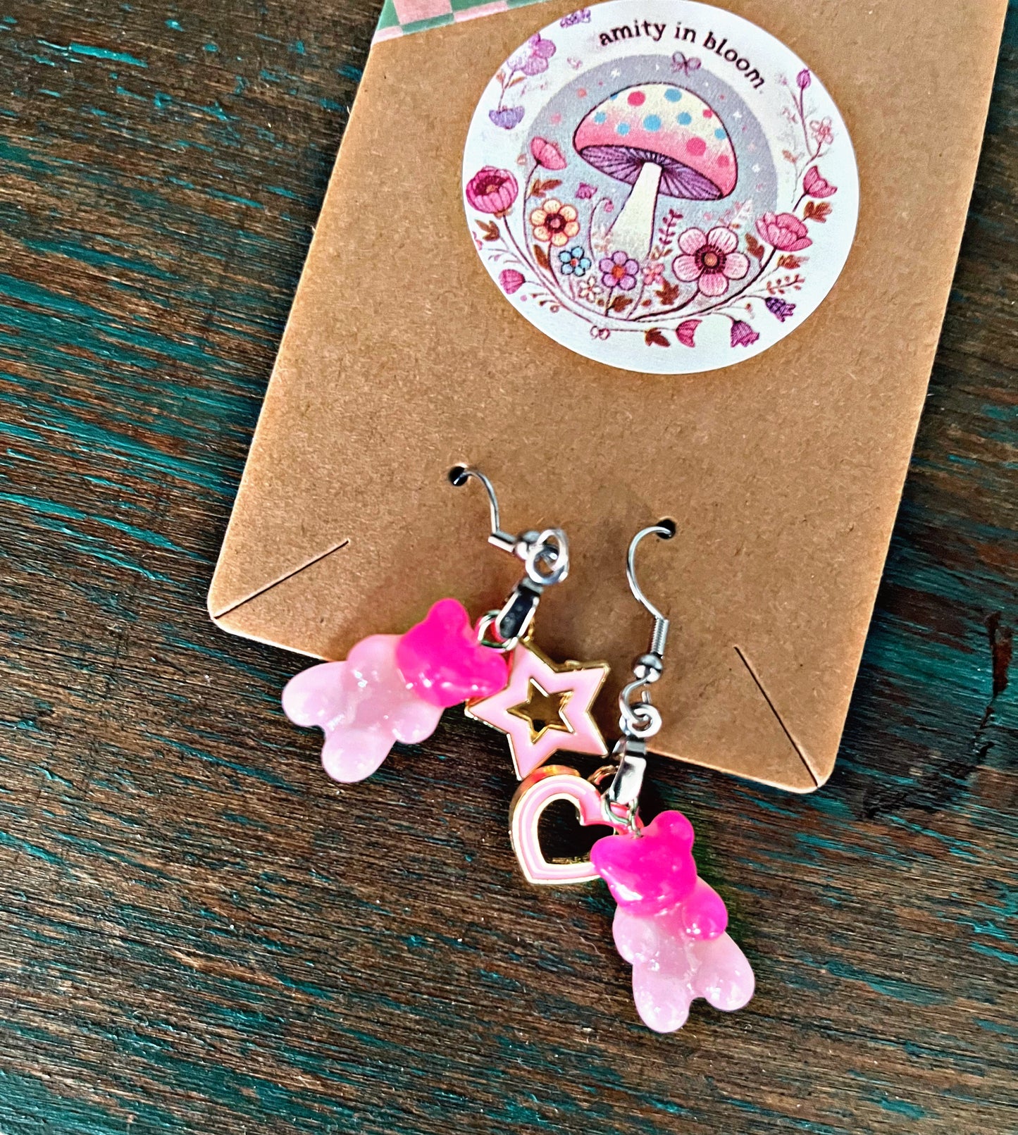 Gummy Bear Charm Earrings – Starry Sweetheart | Amity in Bloom Original