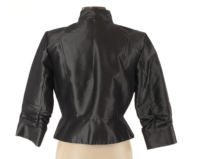 Anthracite Sleek Noir Cropped Jacket - Sz 10