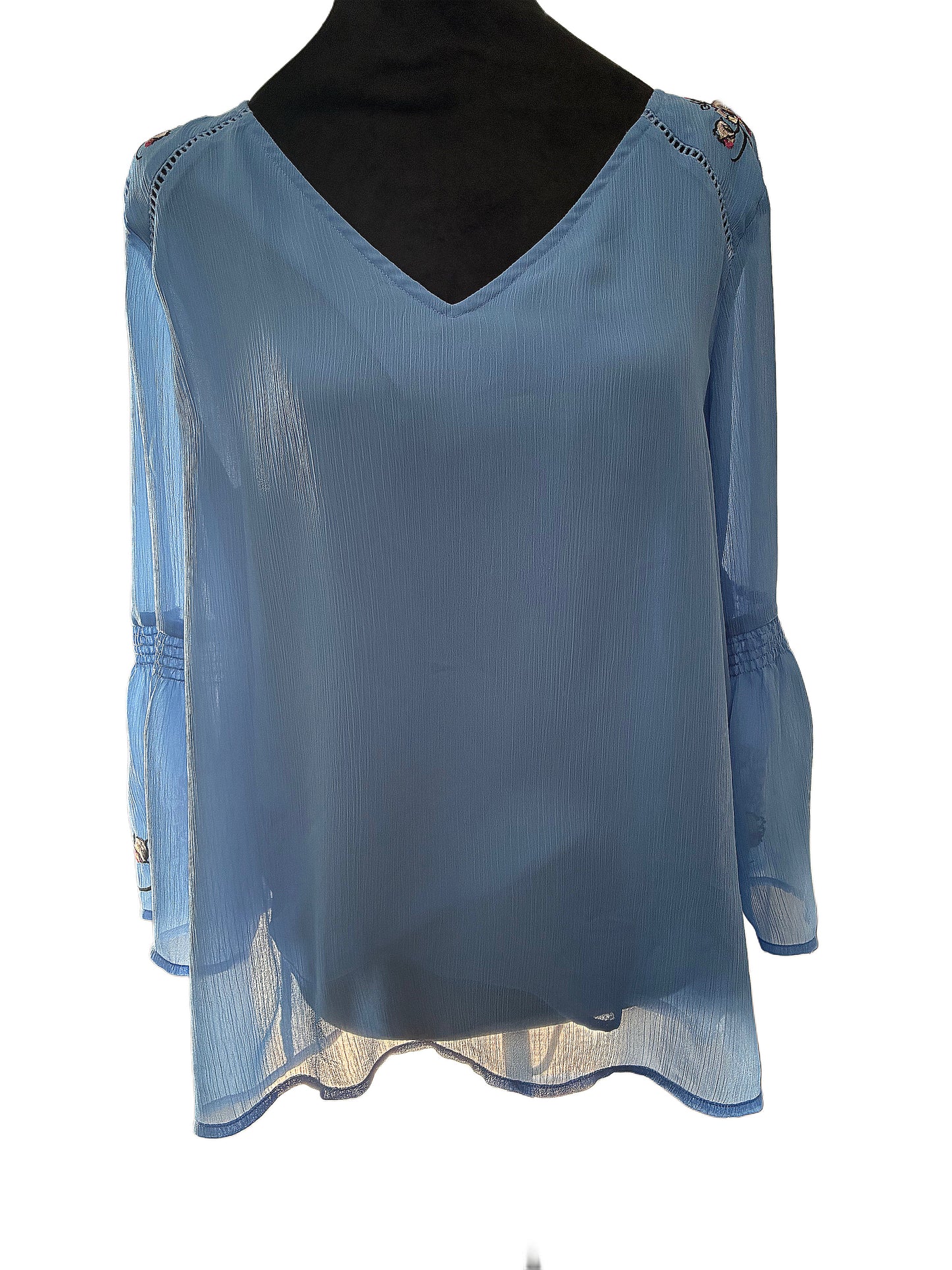 Sheer Blue Skies Blouse - Sz L