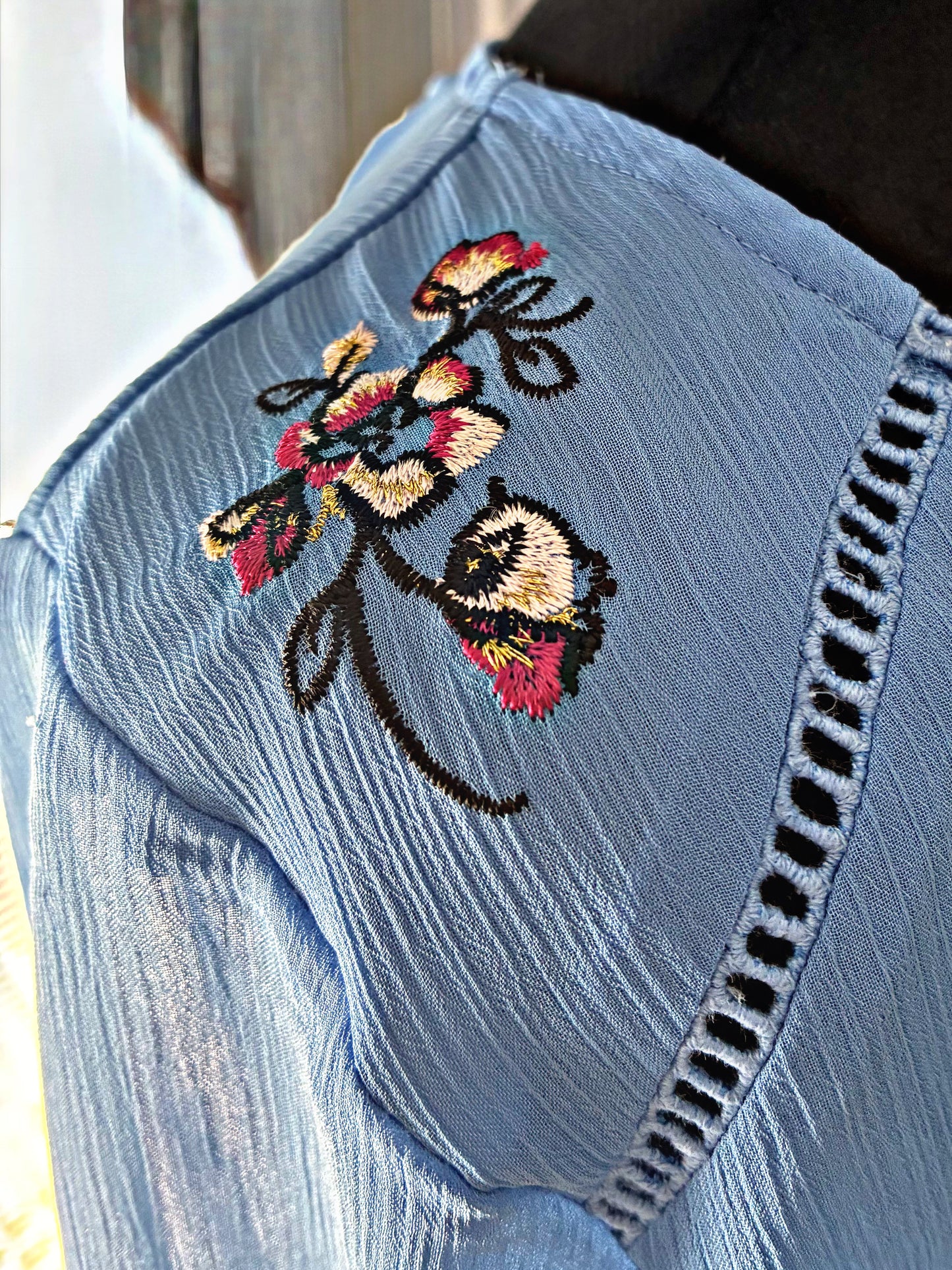 Sheer Blue Skies Blouse - Sz L