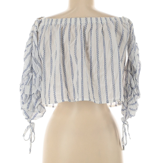Breezy Coastal Stripe blu pepper Top - Sz M