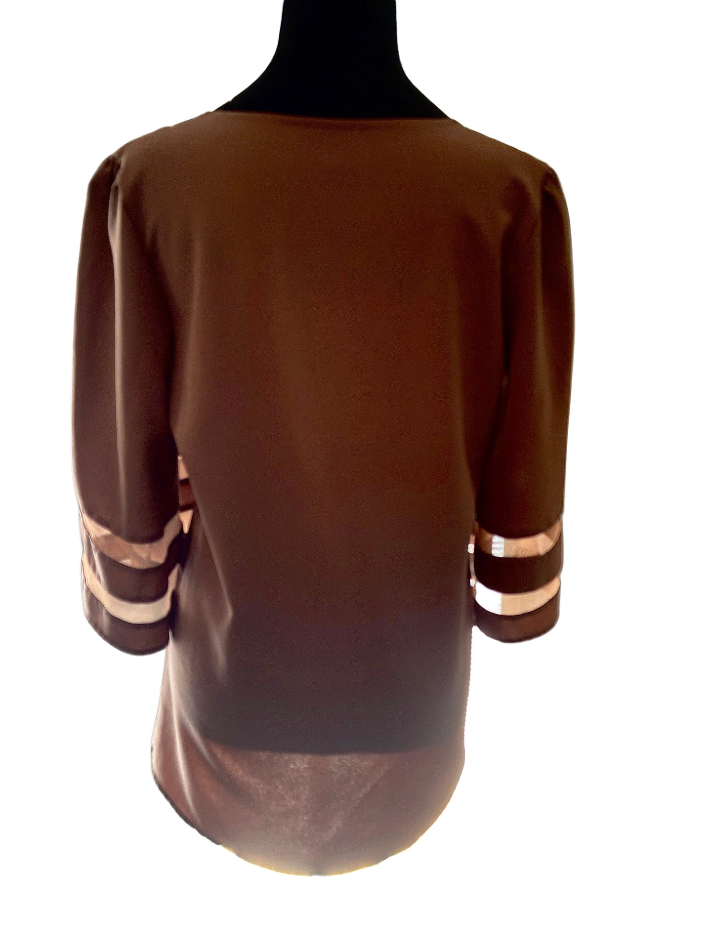 Cocoa Breeze Bell Sleeve Blouse - Sz S