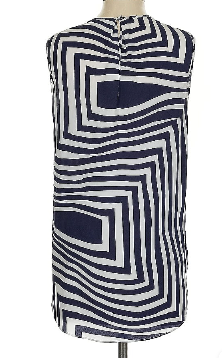 DKNY Geometric Sleeveless Blouse - Sz S