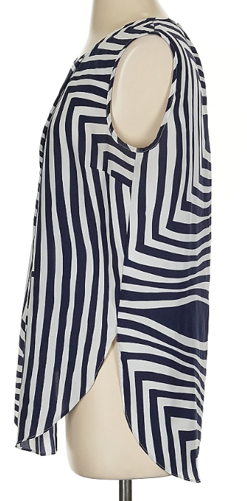 DKNY Geometric Sleeveless Blouse - Sz S