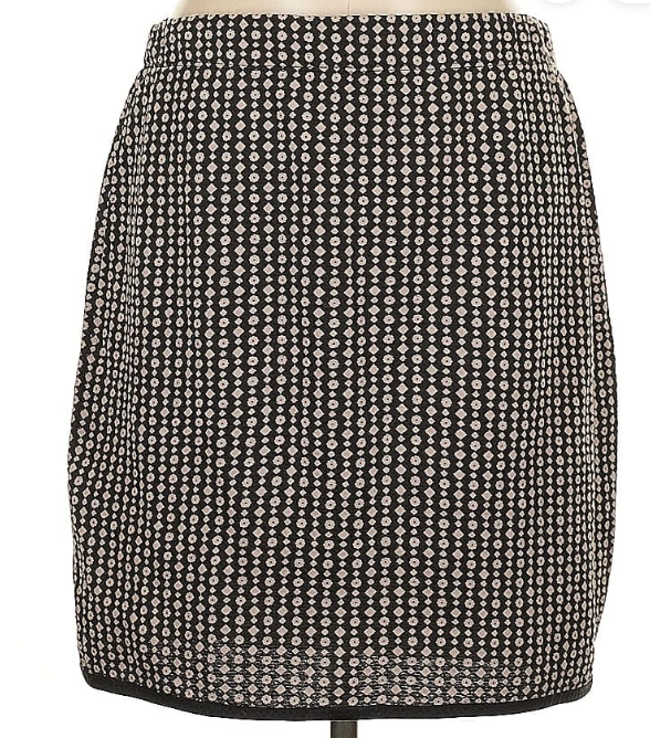 Unique Floral & Diamond Geometric Design Wrap Skirt - Sz L