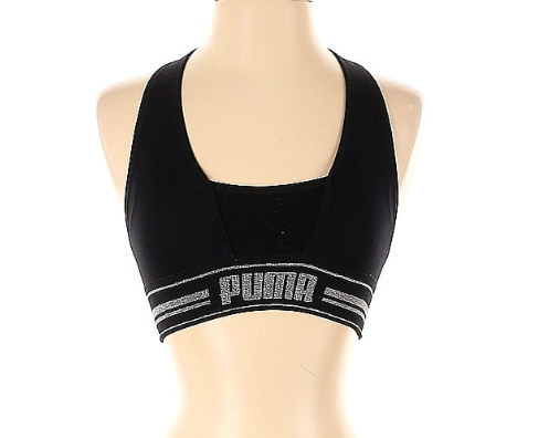 Puma Glitter Band Halter Sports Bra - Sz S