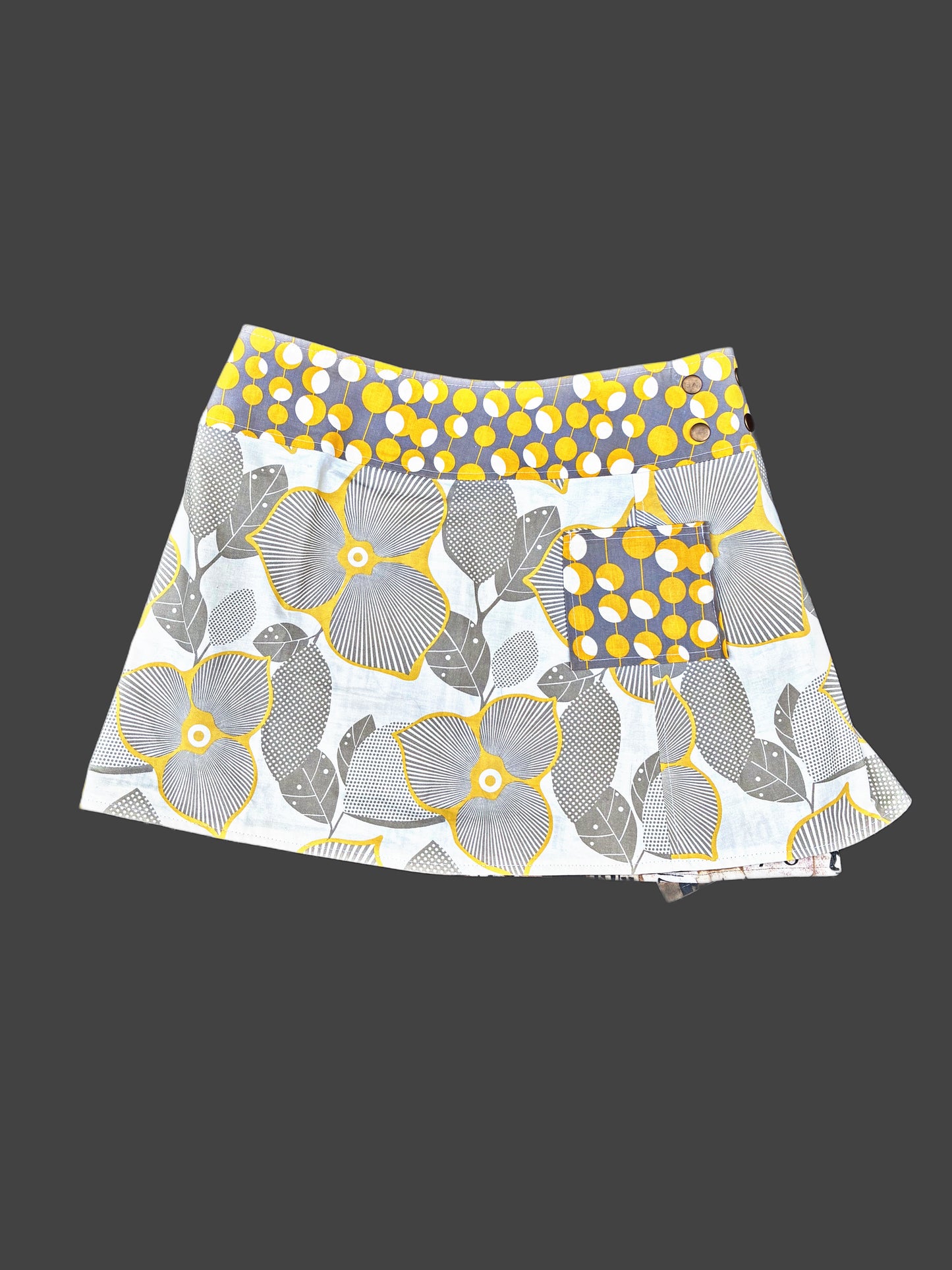 🌼 Double Take Daydream – Reversible Upcycled Wrap Skirt