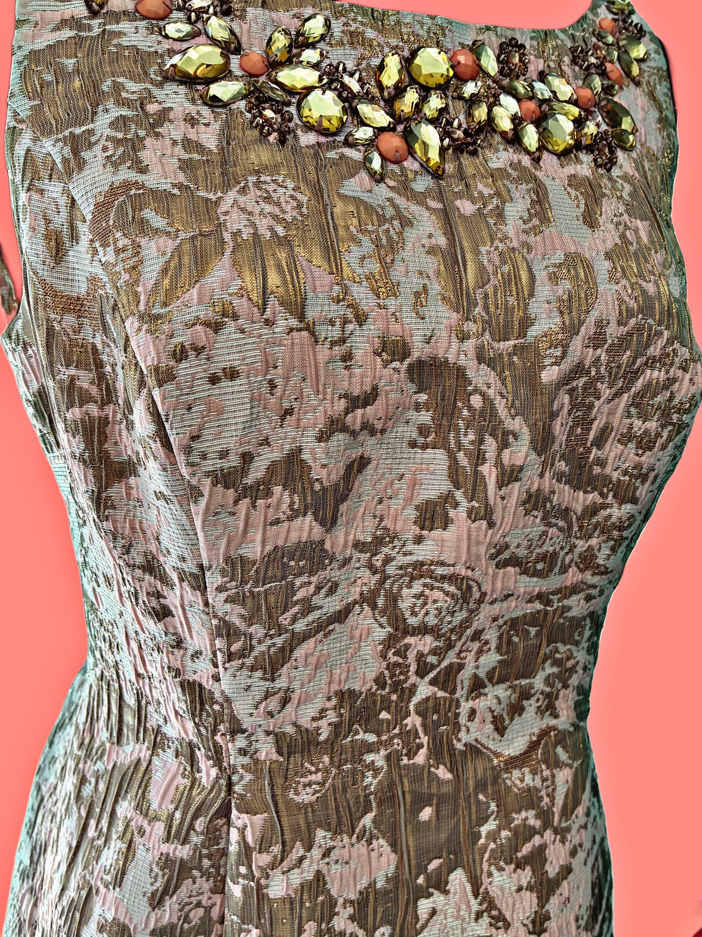 Adrianna Papell Vintage Jeweled Tapestry Dress – Size 6