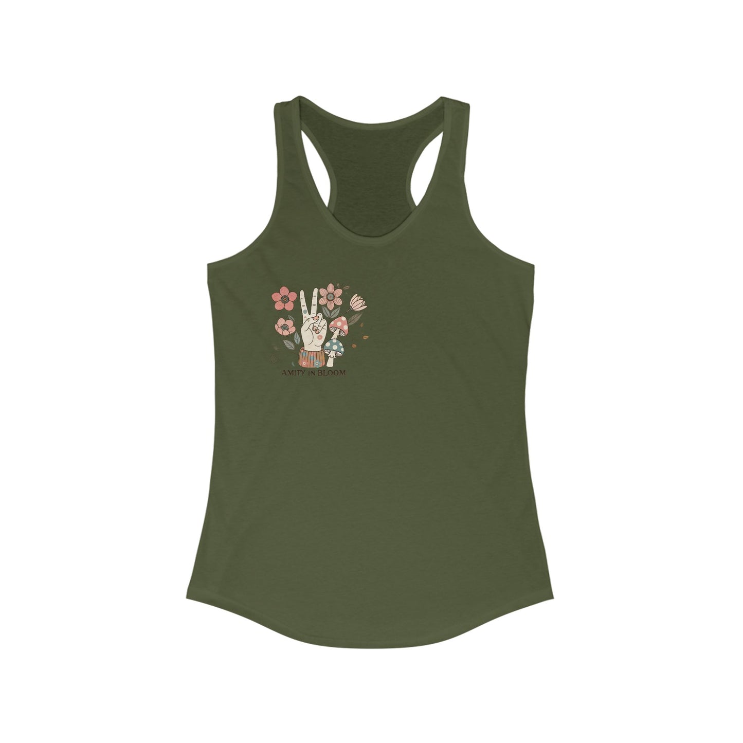 Peace Out Racerback Tank OG Logo | Amity in Bloom Original