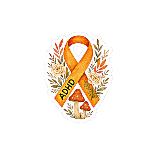 🧡 ADHD Awareness Ribbon Sticker Awareness Sticker | Amity in Bloom Original