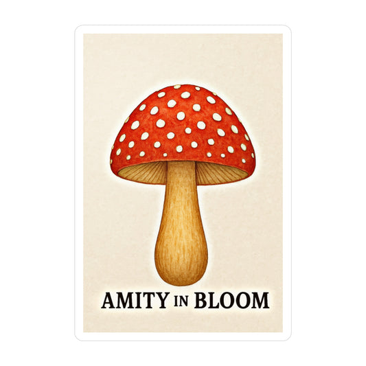 Folkcap Mushroom Sticker  | Amity in Bloom Original Design