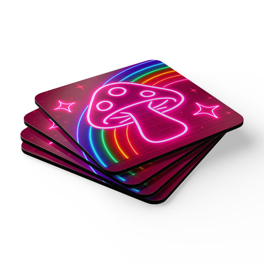GlowBow Mush Corkboard Coaster Set | Amity in Bloom Original Design