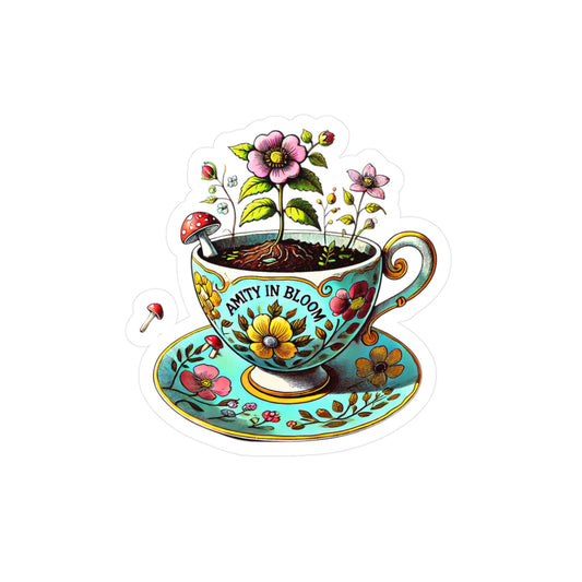 Teacup Bloomcup Sticker | Amity in Bloom Original Design