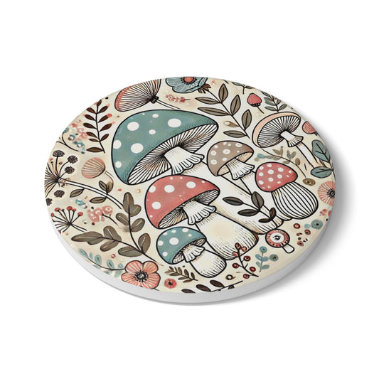 Towering Toadstools Ceramic Coaster Set | Amity in Bloom Original Design